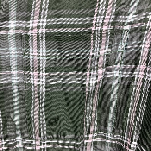 PJ Salvage womens XS rumples olive pajama top green mad for plaid NEW - Picture 5 of 8